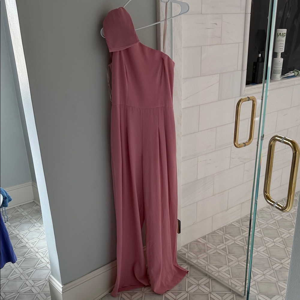 Gal Meets Glam Pink One-Shoulder Jumpsuit